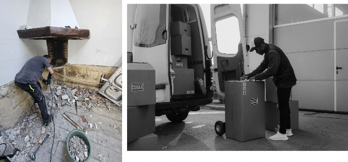 Travaux préparatoires avant la pose : démontage de l'ancienne cuisine et livraison du mobilier - Cuizineo