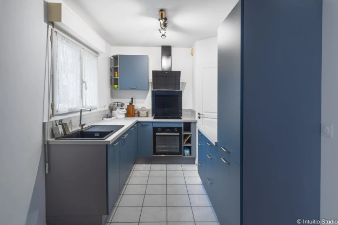 cuisine sur mesure - cuisine en U - trois plans de travail - pessac